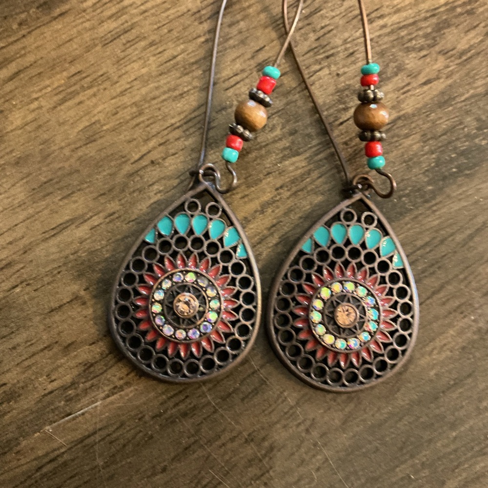 Earrings women’s boho western boutique classy beautiful beads ladies jewelry